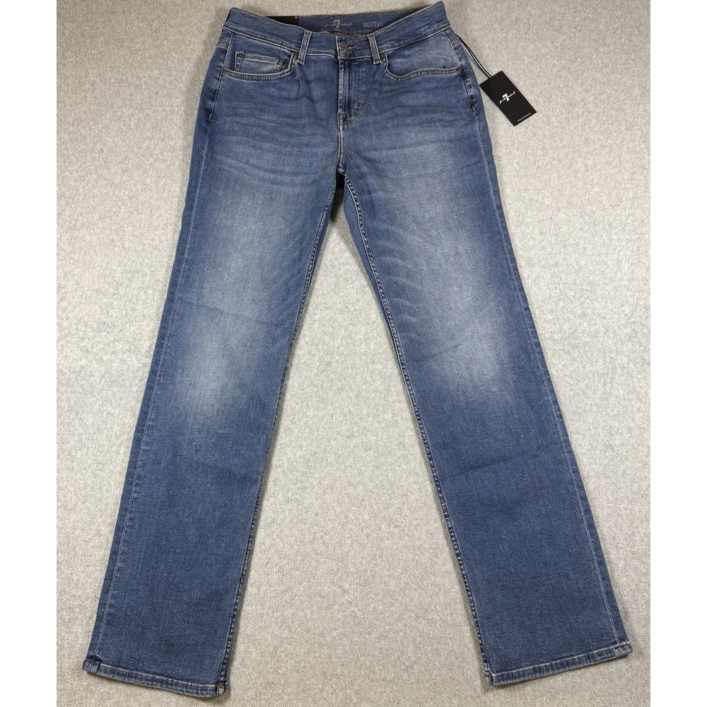 NWT 7 For All Mankind Austyn Squiggle Stretch Straight Leg Jeans Men's Size 31